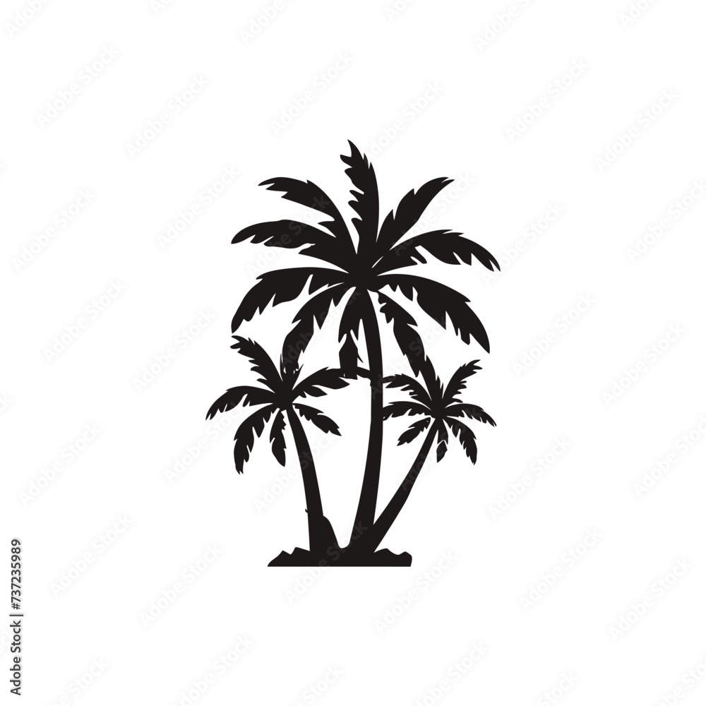 Fototapeta premium Tropical Palm Tree vector silhouette