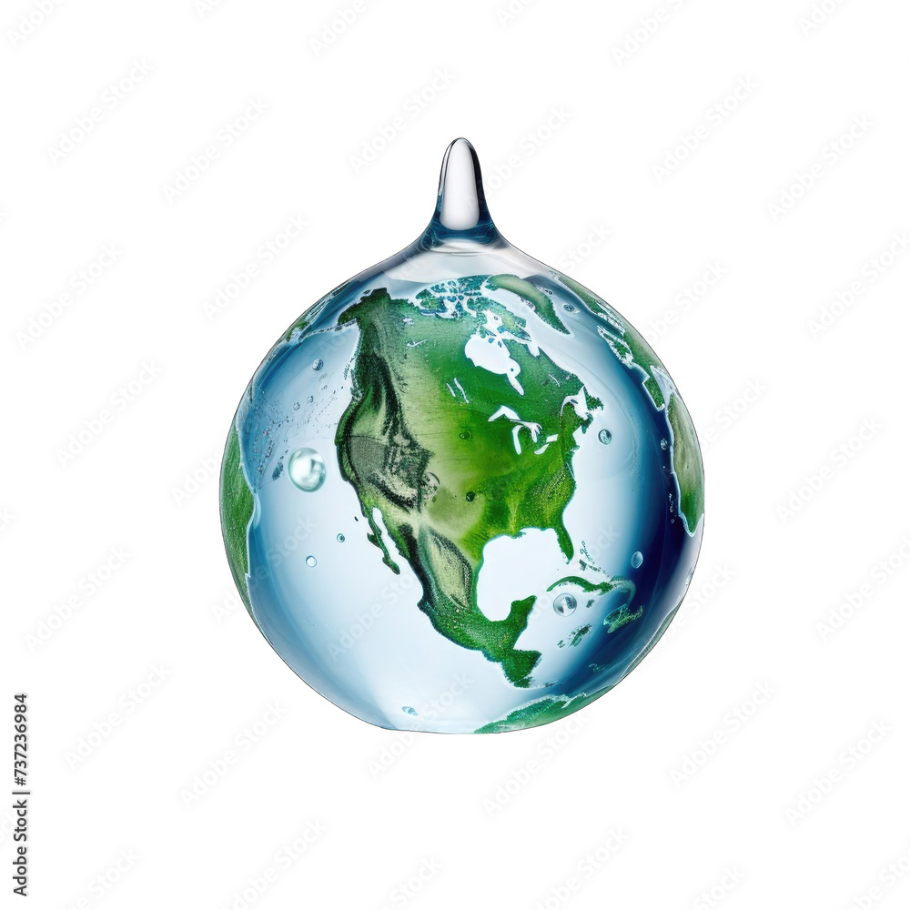 Earth in the shape of a water droplet, emphasizing the need for clean water png