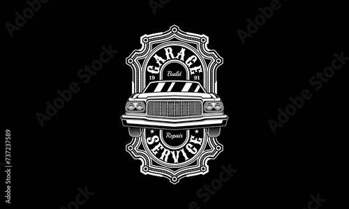 Vintage Car Emblem, Car Vector