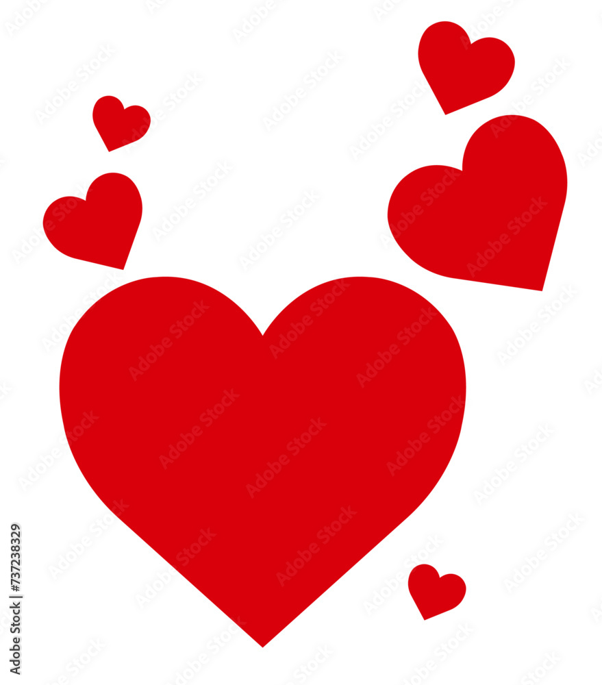 heart with hearts in white background