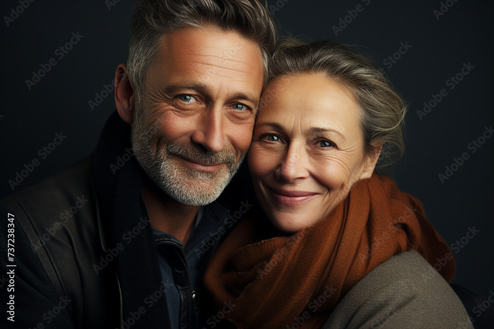 Elderly happy couple enjoying life together styling clothes family portrait Generative AI technology picture image Elderly happy couple enjoying life together styling clothes family portrait Generative AI technology picture image