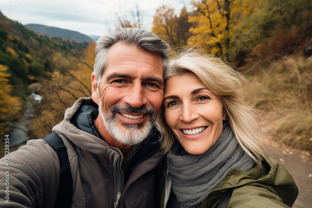 Elderly happy couple enjoying life together styling clothes family portrait Generative AI technology picture image Elderly happy couple enjoying life together styling clothes family portrait Generative AI technology picture image