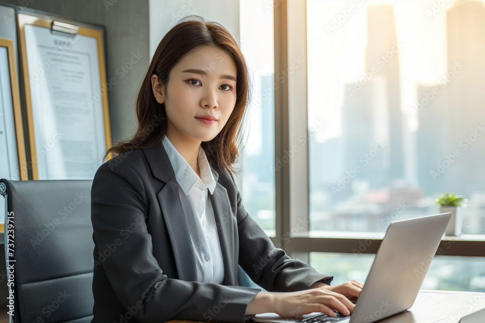 Portrait of a beautiful Asian business woman in the office