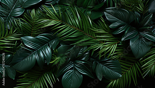 Freshness of summer in a tropical rainforest  nature vibrant wallpaper generated by AI