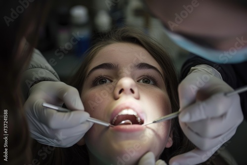 Young woman at dentist