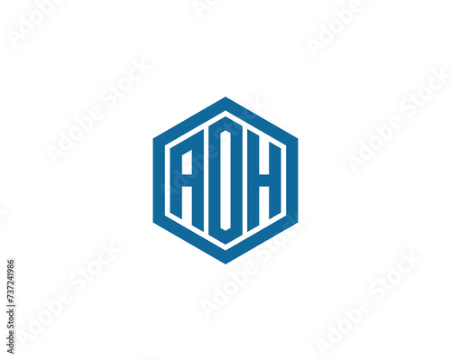 AOH logo design vector template photo