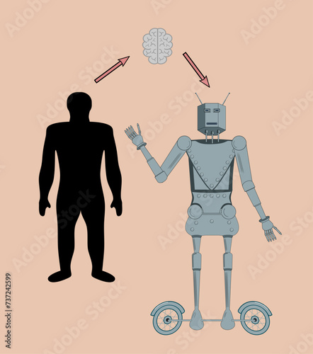 Robot and Human Shadow
