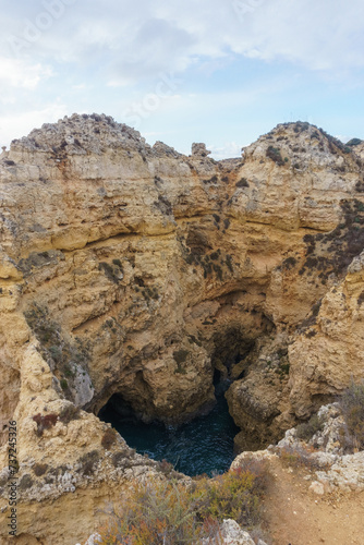 Rock formation of cliff at the atlantic coast line near Ponta da Piedade, Lagos, Algarve, Portugal. © Sebastian