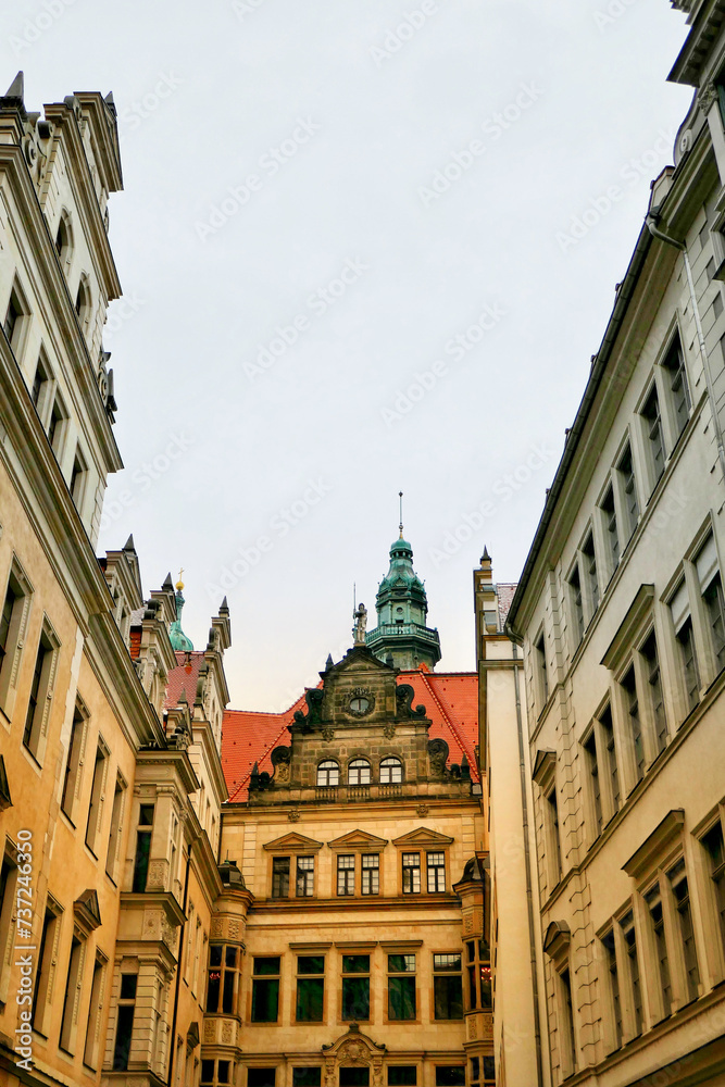 Historical buildings in central Dresden, Germany
