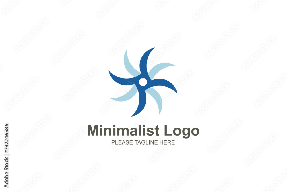 Obraz premium Blue minimalist logo design