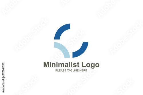 Blue minimalist logo design