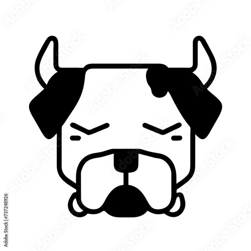 Bull dog silhouettes, black silhouettes featuring dogs. bulldog icon, bulldog vector 