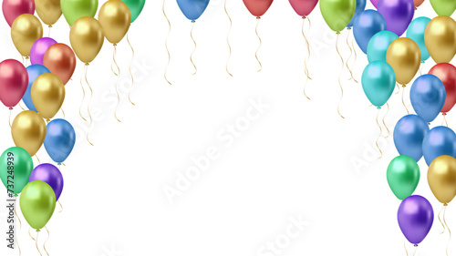 Modern birthday background with balloons Illustration set party balloons, confetti with space for text - vector  Isolated from background. File contains clipping mask and gradient mesh.