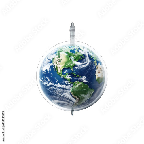 Earth shaped like a syringe, promoting the importance of vaccinations png