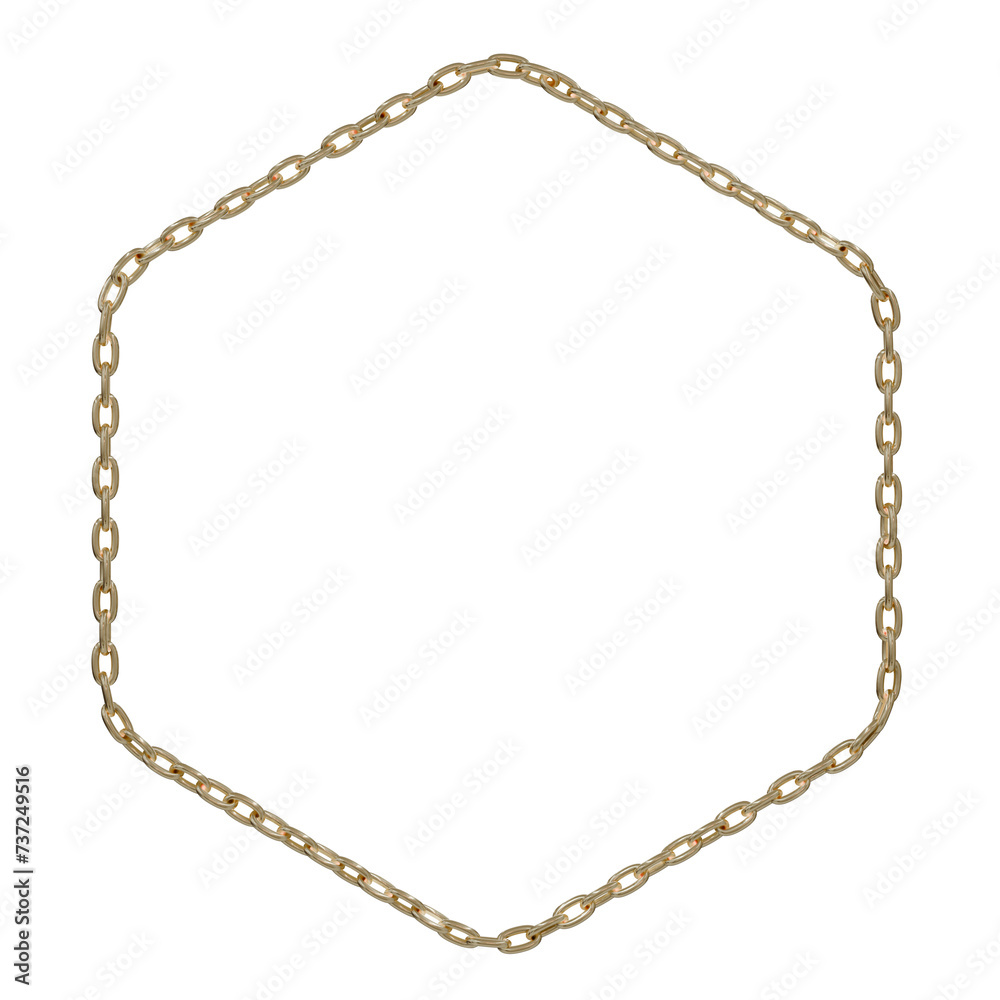 Chain Reaction: Unleash your creative spark with this versatile 3D hexagonal gold chain frame. Let your art be the centerpiece, sparking endless possibilities Chain Reaction: Unleash your creative spark with this versatile 3D hexagonal gold chain frame. Let your art be the centerpiece, sparking endless possibilities