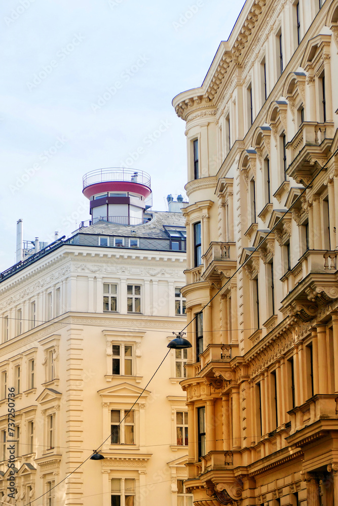 Historical apartment buildings in central Vienna, Austria