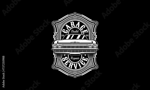 Vintage Car Emblem, Car Vector