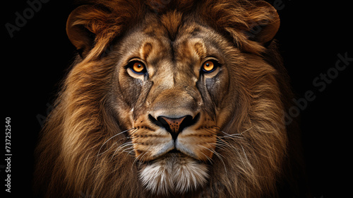 Lion s Majestic Face on Black Background