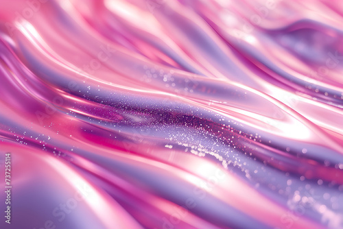 Pink gradient liquid holographic background. Soft abstract marble waves 3d smooth texture.