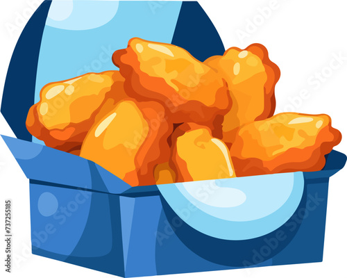 vector illustration of chicken nuggets