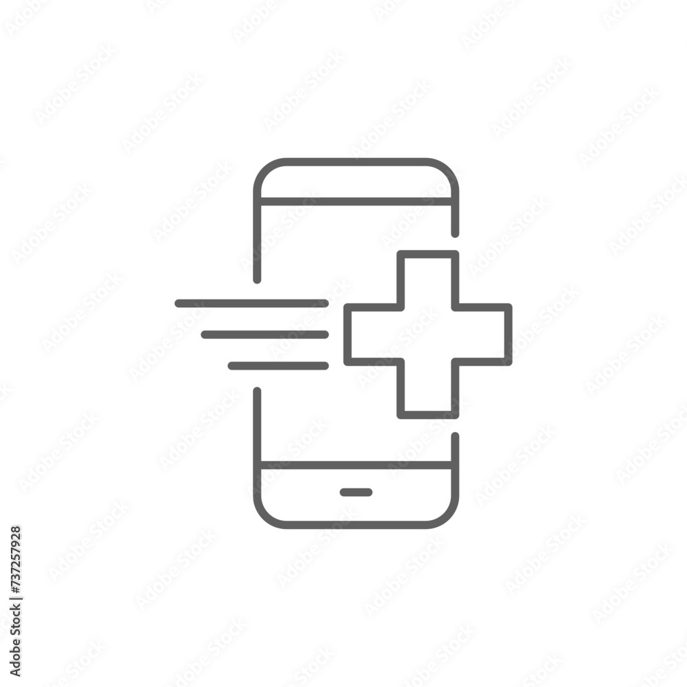 Call doctor icon. Simple outline style. Online phone medical help, health consultation, emergency telephone concept. Thin line symbol. Vector illustration isolated. Editable stroke. Call doctor icon. Simple outline style. Online phone medical help, health consultation, emergency telephone concept. Thin line symbol. Vector illustration isolated. Editable stroke.