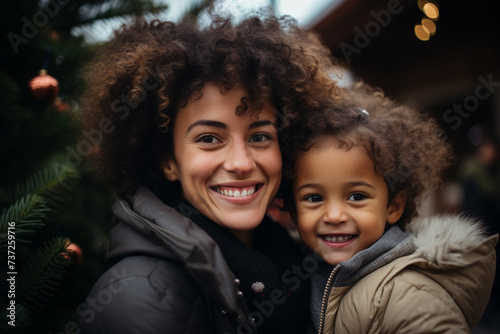 Portrait of african american woman with her daughter