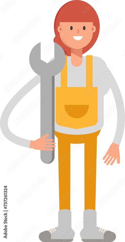 Woman Barista Character Holding Wrench
Woman Barista Character Holding Wrench