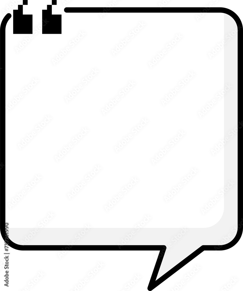 Black and white speech bubble balloon with quotation marks, icon sticker memo keyword planner text box banner, flat png transparent element design Black and white speech bubble balloon with quotation marks, icon sticker memo keyword planner text box banner, flat png transparent element design