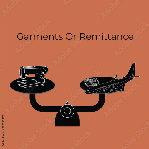 Garments or remittance concept design stock illustration