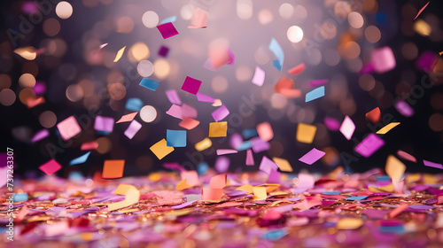 Confetti falling on festive background, confetti background
