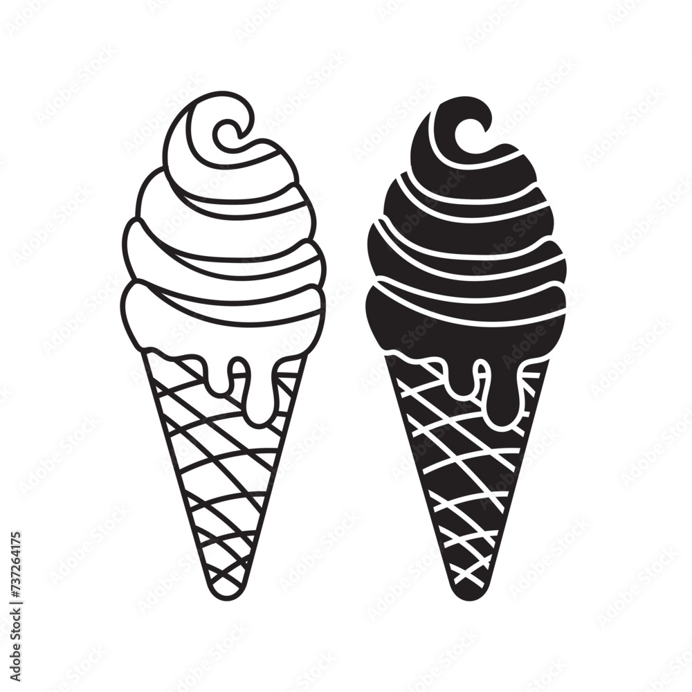 Ice cream icon vector illustration. flat icon for apps and websites Ice cream icon vector illustration. flat icon for apps and websites