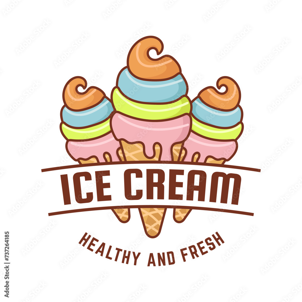 Ice Cream Logo Design. Ice cream shop logo badges and labels, gelateria signs. Ice Cream Logo Design. Ice cream shop logo badges and labels, gelateria signs.