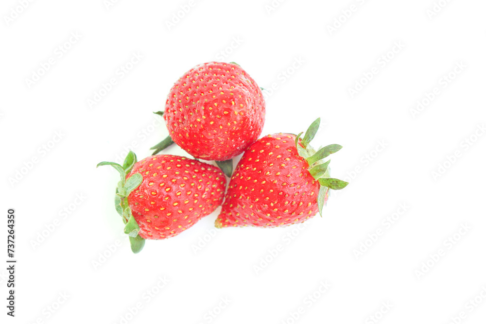 Three strawberries isolated on a white background Three strawberries isolated on a white background