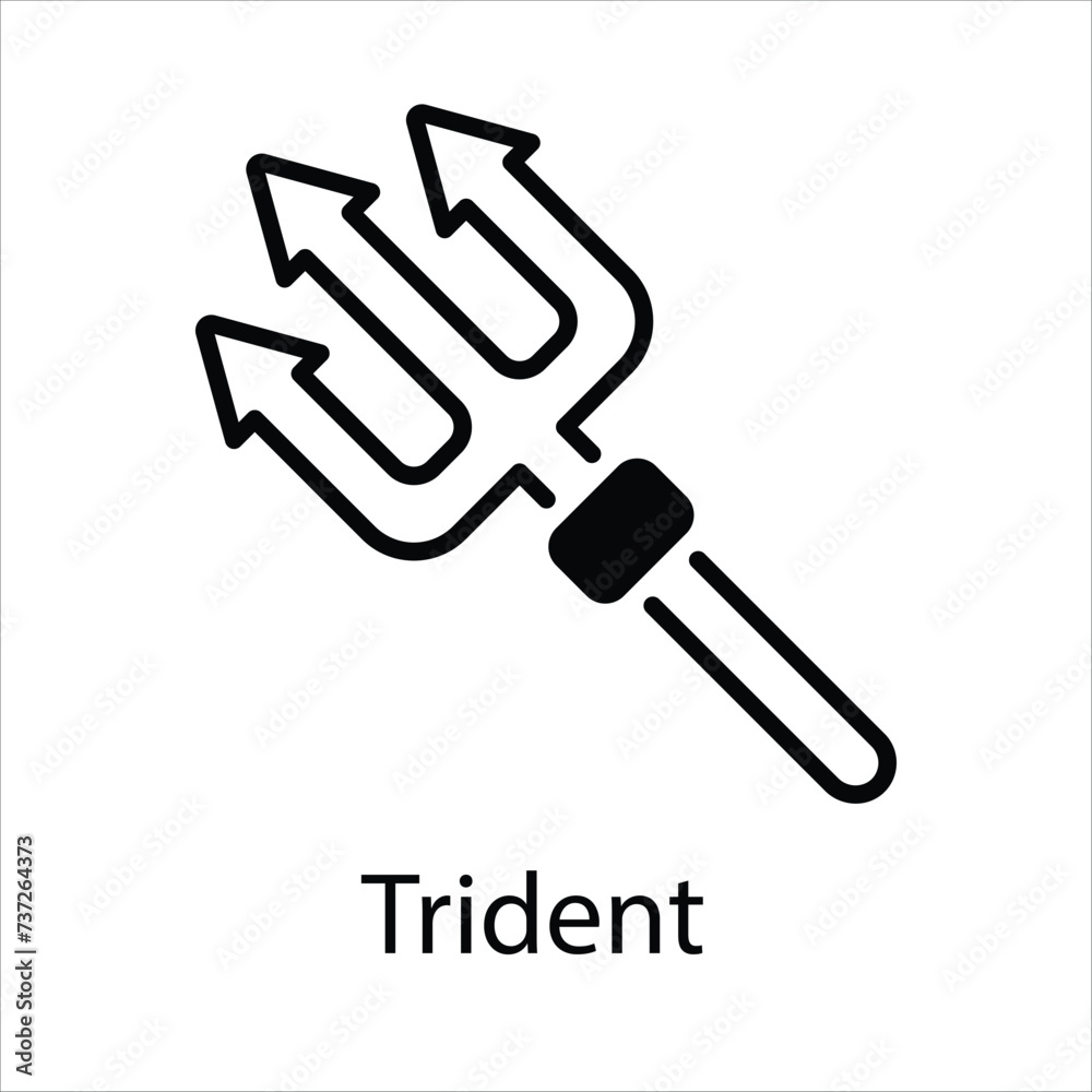 Trident  Icons vector, website, booking sites and mobile apps. Graphic contour logo for offers, commerce, ui ux and other design needs. Vector isolated stock illustration