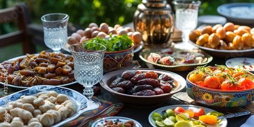 Ramadan feast, traditional dishes photo