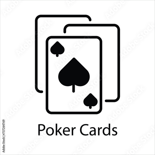 Poker Cards Icons vector, website, booking sites and mobile apps. Graphic contour logo for offers, commerce, ui ux and other design needs. Vector isolated stock illustration