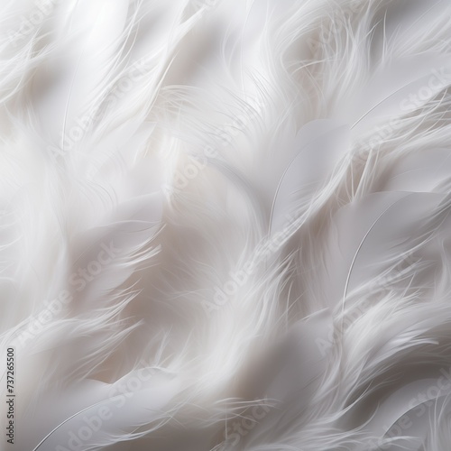 Closeup white feathers textured background
