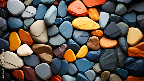 Multicolored smooth pebbles pattern