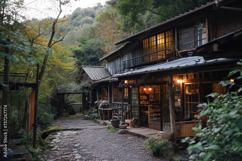 Traditional Japanese wooden houses in Kamakura, Japan.
Traditional Japanese wooden houses in Kamakura, Japan.