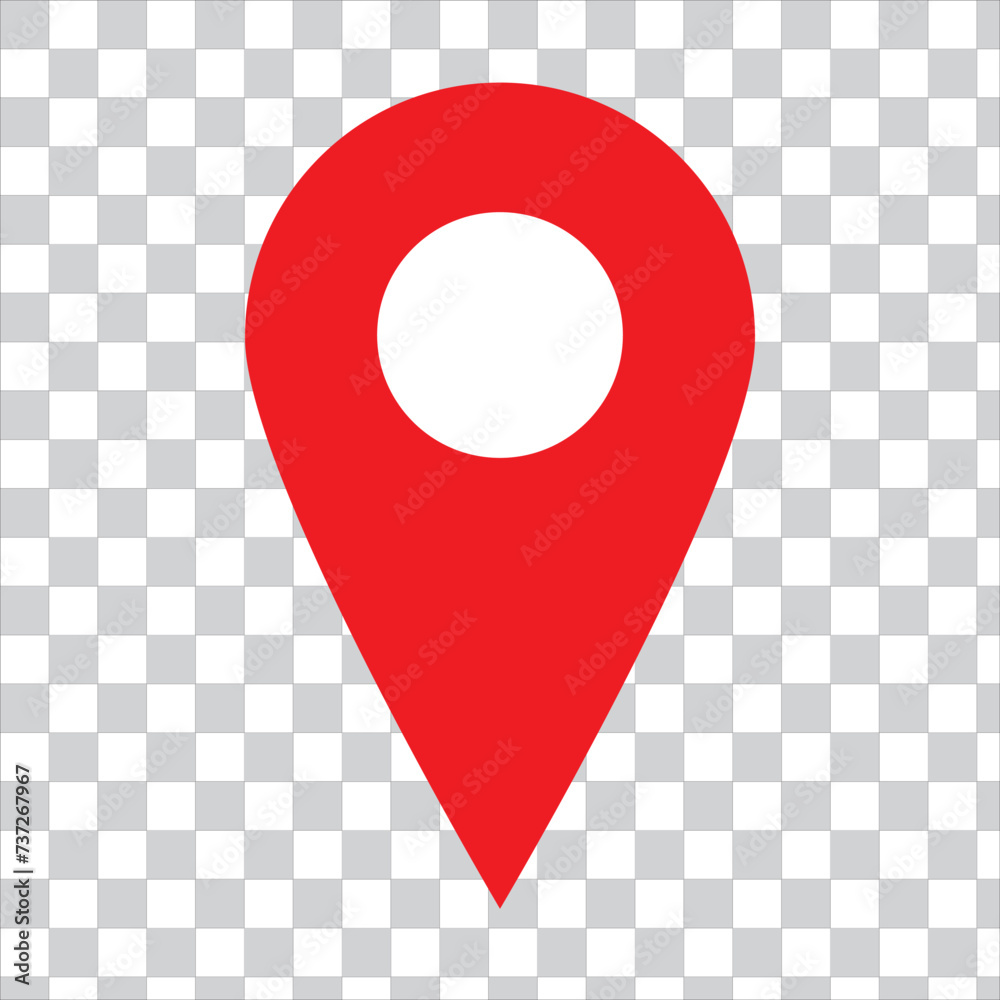 location pin icon on transparent. map marker sign. flat style. map ...