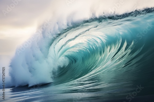 A dynamic photo of kinetic waves in the ocean, illustrating the power of tides © KerXing