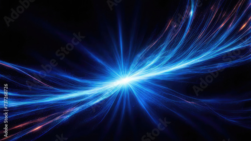 Abstract dark background with swirling electric lines and radiating energy, reminiscent of cosmic galaxy. vastness of space.