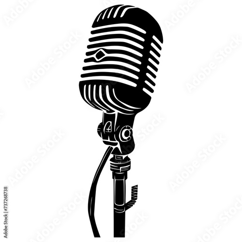 Silhouette microphone black color only full