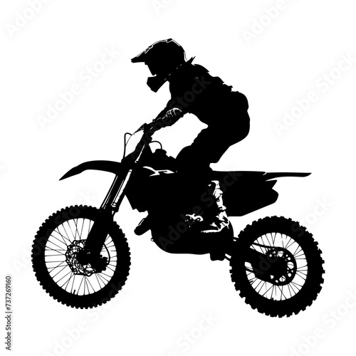 Silhouette Motocross jumps in the air black color only