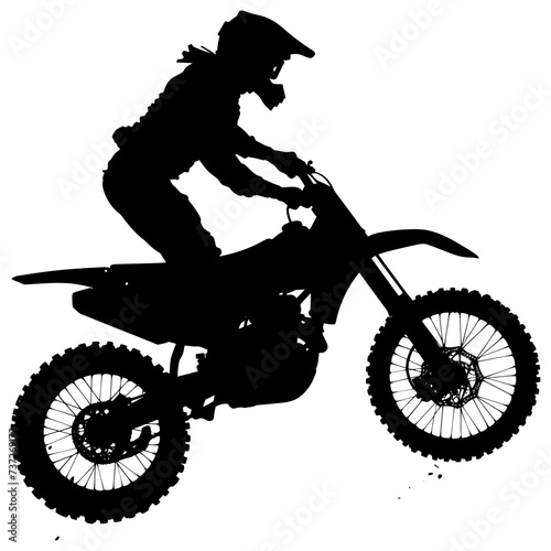Silhouette Motocross jumps in the air black color only