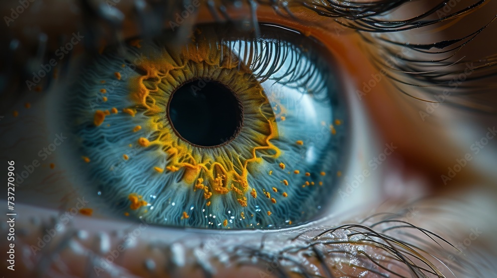 Human Eye Macro, a close-up of a human eye, capturing the intricate details and reflections.