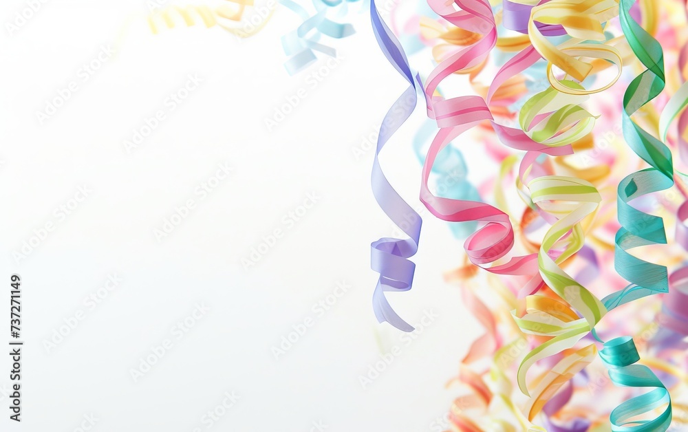 Fototapeta premium Colorful streamers on white background