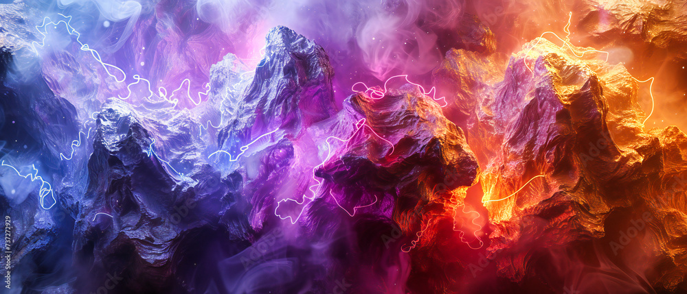 Creation in Motion: An Abstract Explosion of Color and Texture, Where Art and Fantasy Collide in Vibrant Chaos