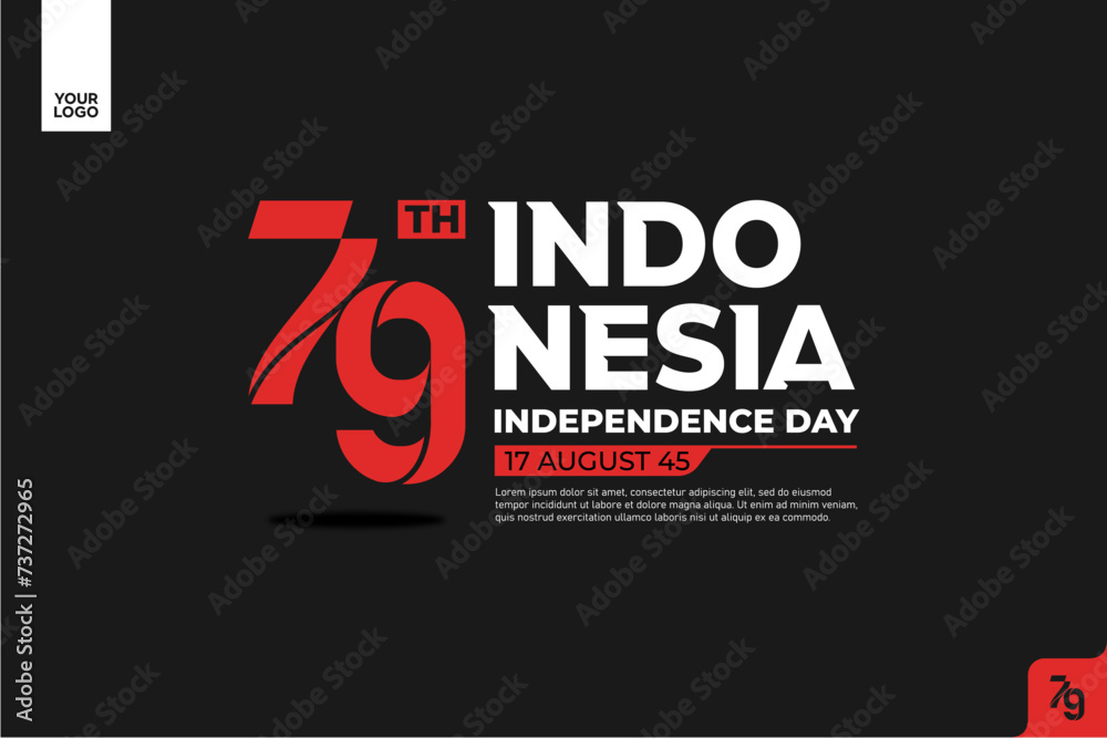 Obraz premium 79th Indonesia Independence Day Logotype.