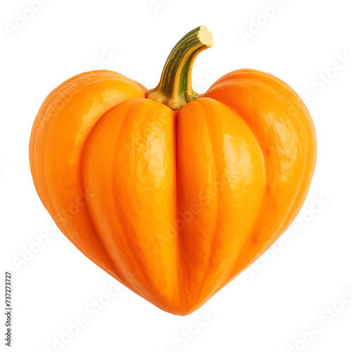 Perfectly Ripe Pumpkin Isolated on a White Background, Symbolizing Autumn Harvest. AI.